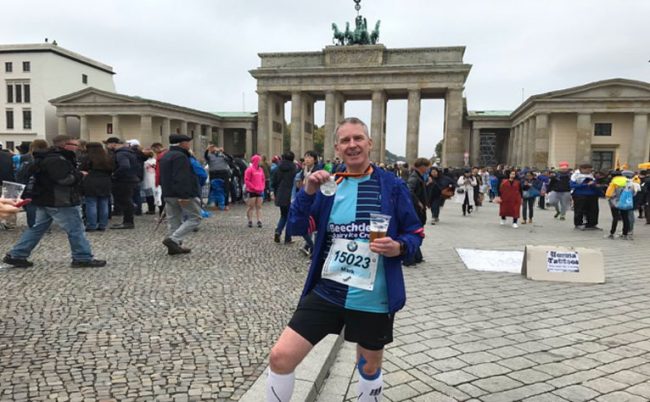 Mark Burrell completing a marathon