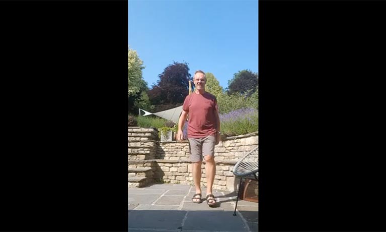 Mark walking after hip replacement